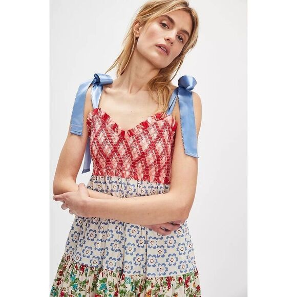 Free People Bluebell Maxi Antique Combo Floral Medium M NEW - Picture 2 of 3